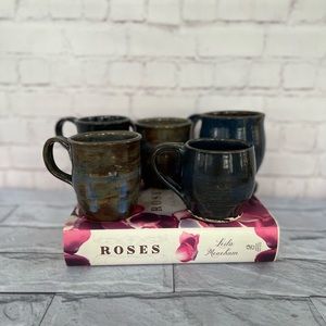 Pottery Studio vintage signed set of 5 mugs